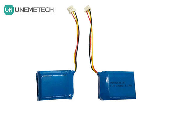 2S 7.4V Li-Polymer Battery Pack 782632 720mAh Custom Lipo Battery Pack
