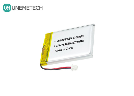 853639 4.35V 1700mAh Polymer Li Ion Baterai Tegangan Tinggi Untuk Kamera Body-Worn