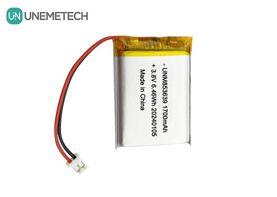 853639 4.35V 1700mAh Polymer Li Ion Baterai Tegangan Tinggi Untuk Kamera Body-Worn