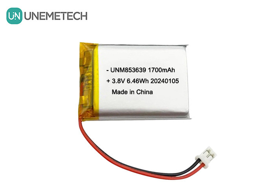 853639 4.35V 1700mAh Polymer Li Ion Baterai Tegangan Tinggi Untuk Kamera Body-Worn