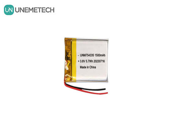 4.35V Baterai Lipo Tegangan Tinggi 754335 3.8V 1500mAh Baterai Litium Polimer Isi Ulang