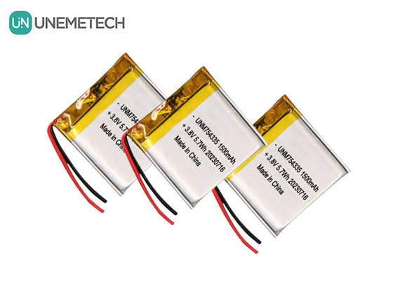 4.35V Baterai Lipo Tegangan Tinggi 754335 3.8V 1500mAh Baterai Litium Polimer Isi Ulang