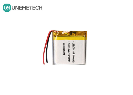 4.35V Baterai Lipo Tegangan Tinggi 754335 3.8V 1500mAh Baterai Litium Polimer Isi Ulang