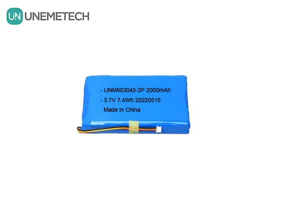 Baterai Lithium Polymer Kapasitas Besar 603045 2P 3.7V 2000mAh Smart Door Lock Baterai