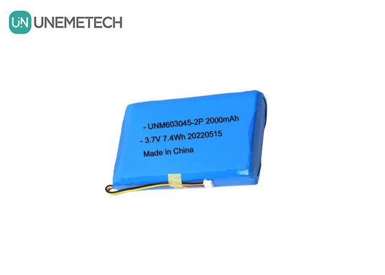 Baterai Lithium Polymer Kapasitas Besar 603045 2P 3.7V 2000mAh Smart Door Lock Baterai