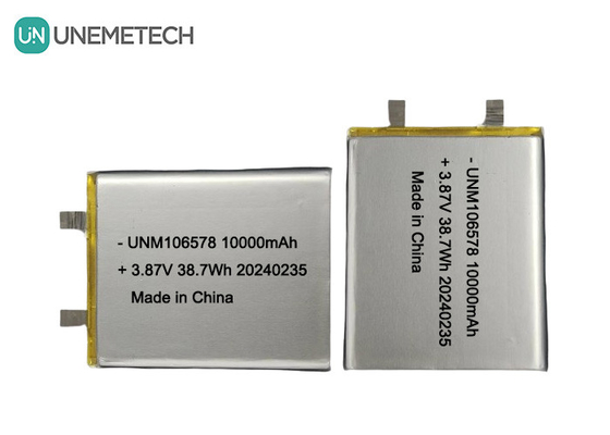 Baterai LiPo Kapasitas Tinggi 10000mAh 3.87V 106578 Untuk Sistem Penyimpanan Energi