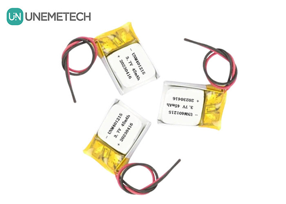 Baterai Lithium Polymer Ultra Thin 401215 3.7V 45mAh Baterai Li Po untuk Pelacak GPS
