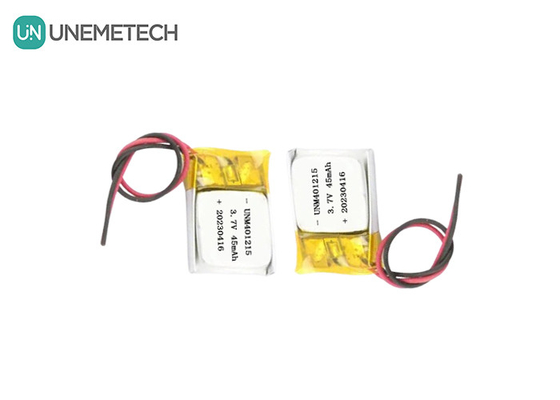 Baterai Lithium Polymer Ultra Thin 401215 3.7V 45mAh Baterai Li Po untuk Pelacak GPS