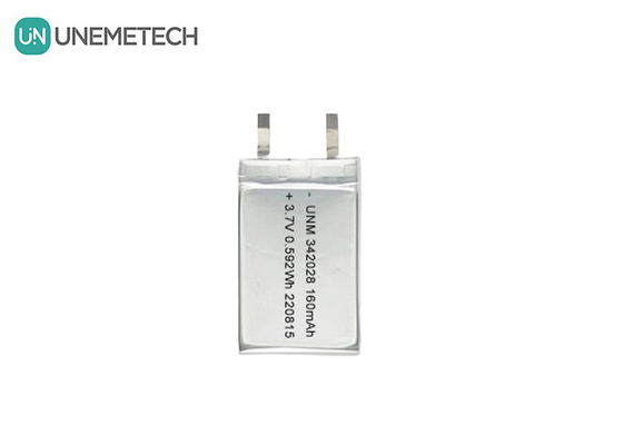 Baterai Bluetooth 160mAh 3.7V Baterai Lithium Polymer Ion yang dapat diisi ulang 342028 untuk Pelacak