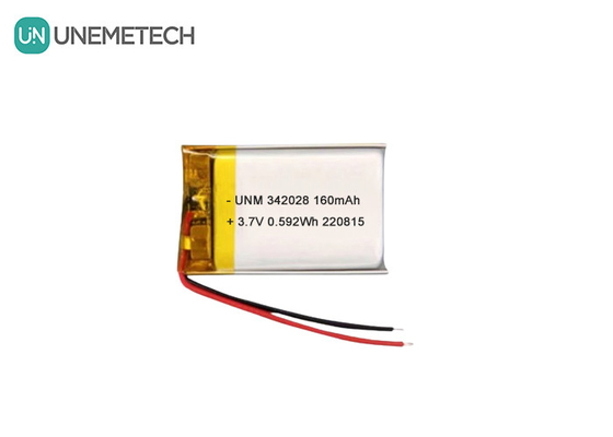 Baterai Bluetooth 160mAh 3.7V Baterai Lithium Polymer Ion yang dapat diisi ulang 342028 untuk Pelacak