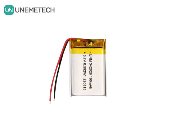 Baterai Bluetooth 160mAh 3.7V Baterai Lithium Polymer Ion yang dapat diisi ulang 342028 untuk Pelacak