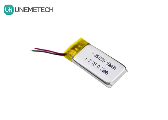 351225 Baterai Li-ion Polimer 3,7V 90mAh Baterai Li Polimer Ultra Tipis Terisi ulang