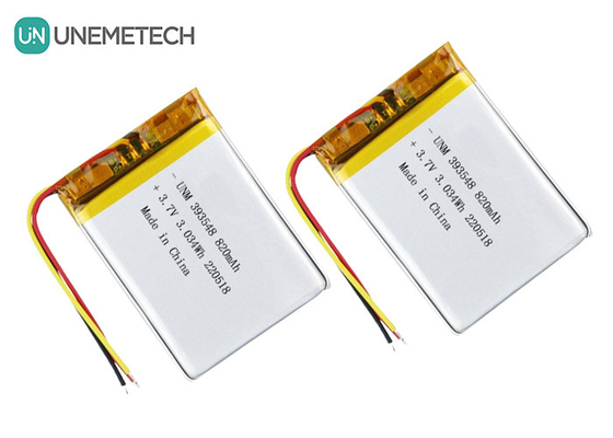 Baterai Lithium Polymer 3.7V 820mAh 393548 Lipo Baterai isi ulang Paket untuk Pompa Payudara Elektronik