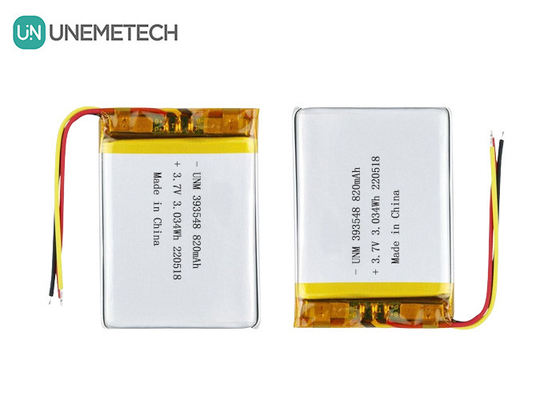 Baterai Lithium Polymer 3.7V 820mAh 393548 Lipo Baterai isi ulang Paket untuk Pompa Payudara Elektronik