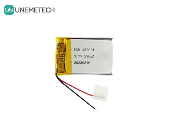3.7V 270mAh 432031 Lithium Polymer Battery untuk Peralatan Elektronik