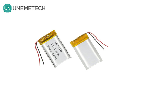 Baterai Lithium Polymer 722233 3.7V 580mAh Baterai LiPo dari Cina Produsen