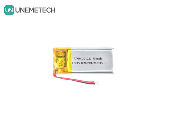3.8V 75mAh Lithium Ion Polymer Baterai 321223 Baterai Lipo Kecil Untuk Pena Elektronik