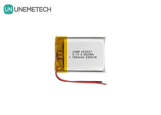 Baterai LiPo Densitas Tinggi yang dapat diisi ulang 3.7V 160mAh 422027 untuk Headset Bluetooth