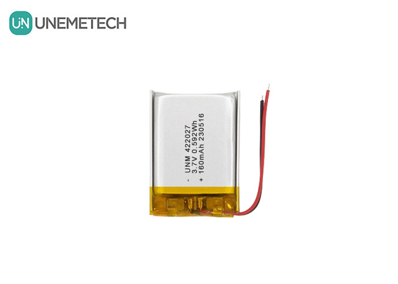 Baterai LiPo Densitas Tinggi yang dapat diisi ulang 3.7V 160mAh 422027 untuk Headset Bluetooth