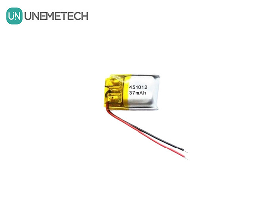 451012 3.7V 37mAh Baterai Litium Polimer Kecil Terisi Ulang Untuk Perangkat Mikro