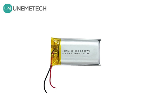 Baterai Li-Ion Polimer Siklus dalam yang dapat diisi ulang 3.7V 270mAh 481834 Untuk Kacamata Pintar