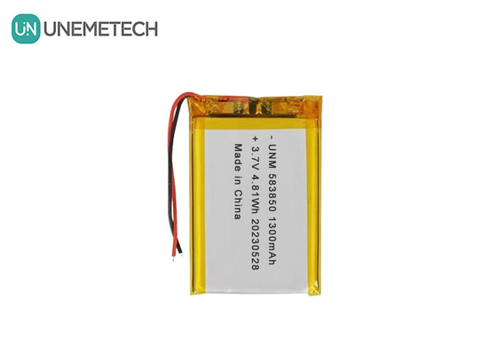 3.7V 1300mAh Baterai Lithium Ion Polymer Standar 583850 untuk Produk Elektronik