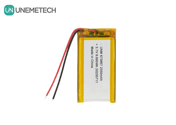 3.7V 2350mAh Baterai Lithium Polymer Kapasitas Tinggi 673867 Untuk Power Bank