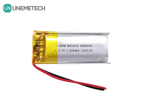 1S Baterai LiPo 3.7V 380mAh Baterai Li-polimer isi ulang 861632 untuk lampu meja