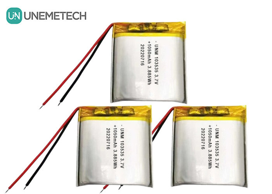 3.7V 1050mAh Custom Compact Design Baterai Lipo 103535 Untuk Proyektor Miniatur
