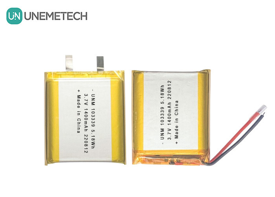 3.7V 1400mAh Baterai Lithium-Ion Polimer Berkinerja Tinggi 103339 Untuk Mobil Mainan