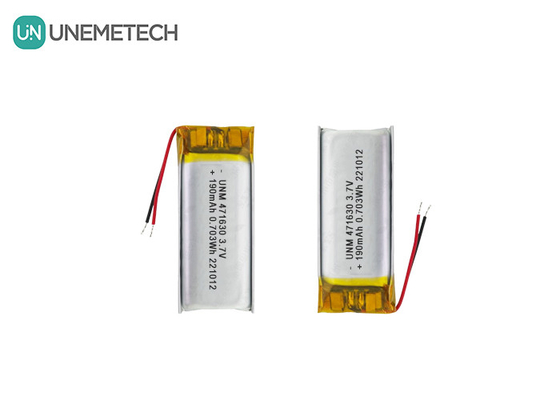 Baterai LiPo bersertifikat CE 471630 3.7V 190mAh Baterai Li-polimer untuk elektronik portabel