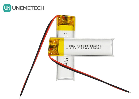 3.7V 185mAh 481240 Lithium Ion dan Lithium Polymer Battery untuk DVR Mobil