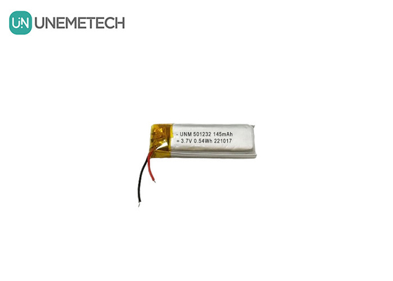 3.7V 145mAh 501232 Baterai Lithium Polymer Desain Kompak Untuk Mesin Gelembung