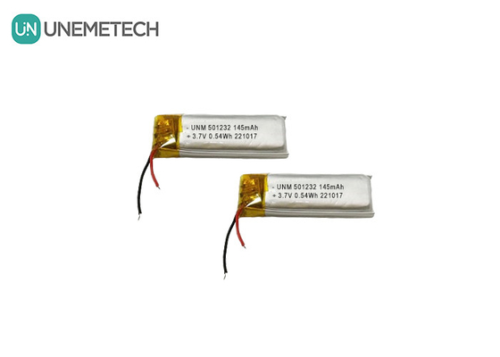 3.7V 145mAh 501232 Baterai Lithium Polymer Desain Kompak Untuk Mesin Gelembung