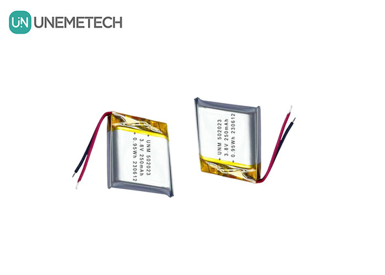 3.8V 250mAh 502023 Baterai Lithium Polymer Tegangan Tinggi Untuk Lokator Pelacak