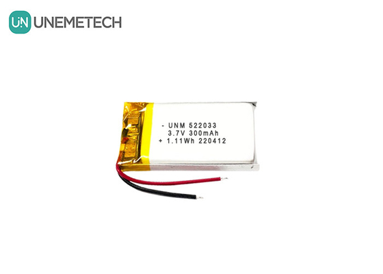 3.7V 300mAh 522033 Baterai Li-ion Polimer Custom Fleksibel untuk Jam Pintar