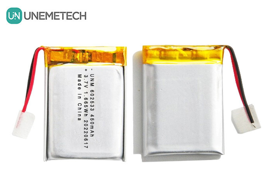 Baterai 3.7V 450mAh 602533 Deep Cycle Lipo untuk Jam Pintar