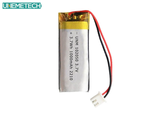 Lipo Battery Pack 102050 3.7V 1000mAh Lithium Polymer Battery dengan IEC62133 Disetujui