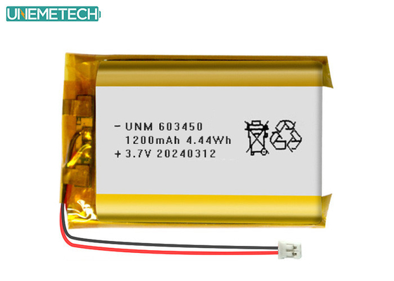 3.7V 1200mAh baterai lithium polimer isi ulang 603450 dengan CE disetujui untuk elektronik