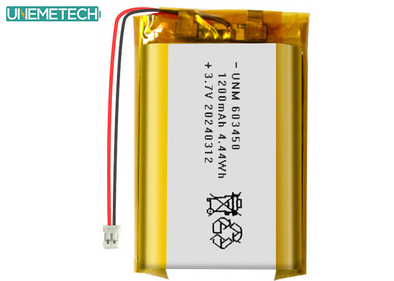 3.7V 1200mAh baterai lithium polimer isi ulang 603450 dengan CE disetujui untuk elektronik