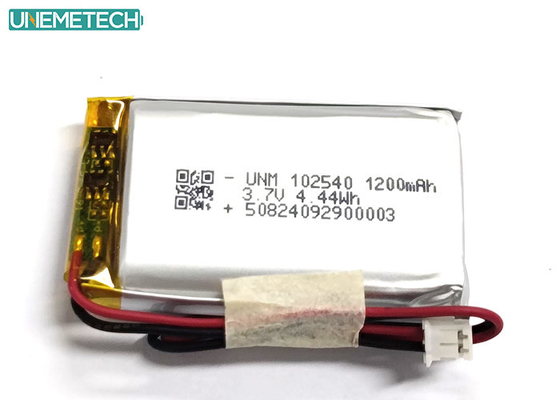 1200mAh 2C Baterai Lithium Polimer Pengisian Cepat 3.7V 102540 Untuk Produk Medis