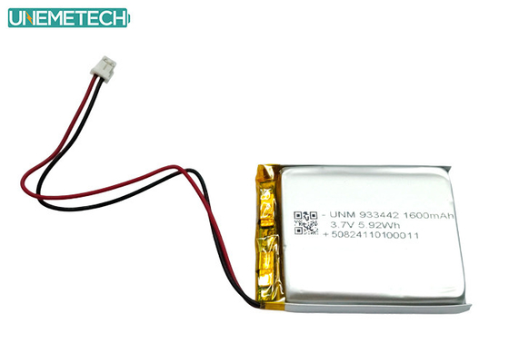 Baterai Li-Polymer Custom 3.7V 1600mAh 933442 Baterai Lithium Polymer Untuk Produk Medis