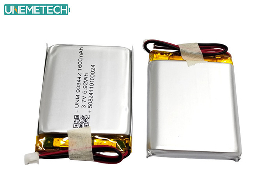 Baterai Li-Polymer Custom 3.7V 1600mAh 933442 Baterai Lithium Polymer Untuk Produk Medis