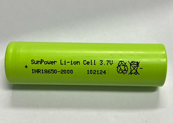SunPower 18650 2000mAh 20A Baterai Lithium Ion yang dapat diisi ulang Sel Baterai Li-ion 3.7V Baterai Li-ion Untuk Alat Listrik