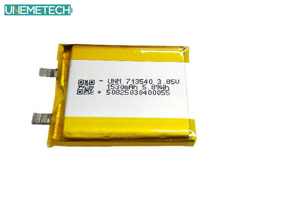 Kualitas 3.85V Baterai Lithium Polymer Tegangan Tinggi 1530mAh 713540 Untuk Perangkat Medis pabrik