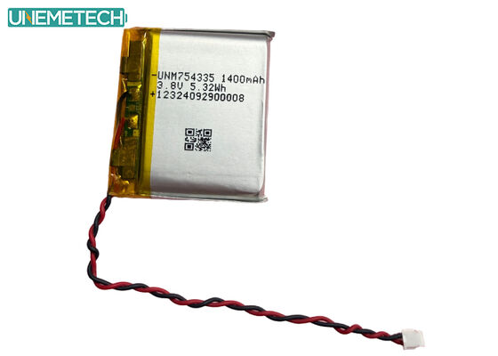 Kualitas 4.35V Baterai LiPo Tegangan Tinggi 754335 3.8V 1400mAh Baterai Litium Polimer Isi Ulang pabrik