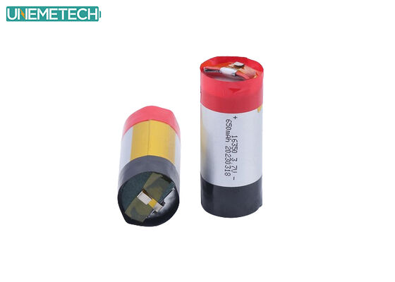 Kualitas Baterai LiPo Silinder 3.7V 650mAh 16350 dengan Tingkat Pengosongan Tinggi 5A untuk Alat Penyemprot Vaping pabrik