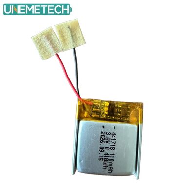 Kualitas 3.8V 110mAh 441718 Baterai Lithium Ion Polimer Tegangan Tinggi untuk Gelang Medis pabrik